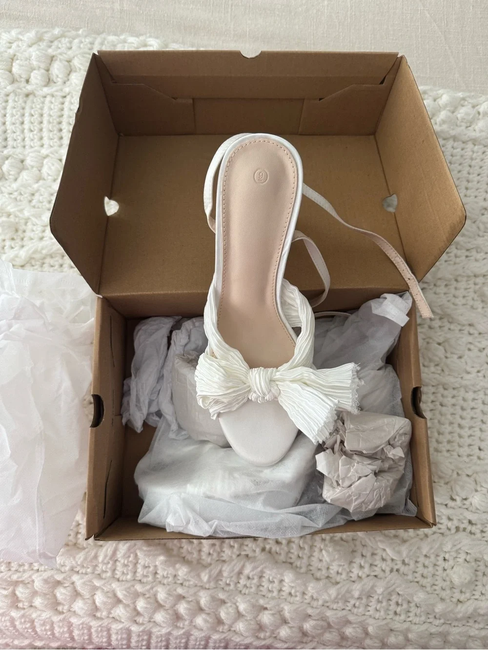 Elegant White Ruffle Strap Block Heel Sandals